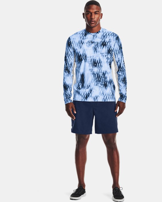 Men's UA Iso-Chill Shorebreak Camo Long Sleeve, Blue, pdpMainDesktop image number 2
